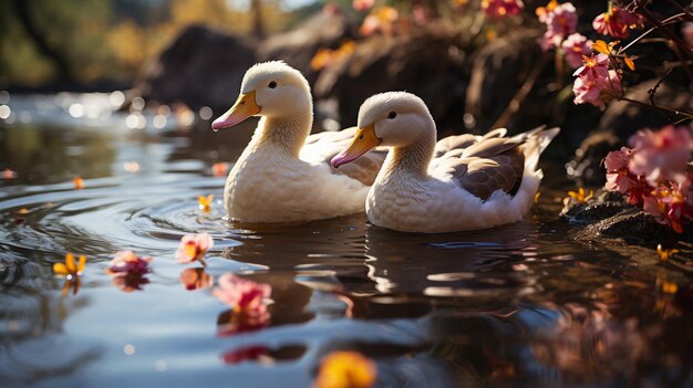 patos no lago