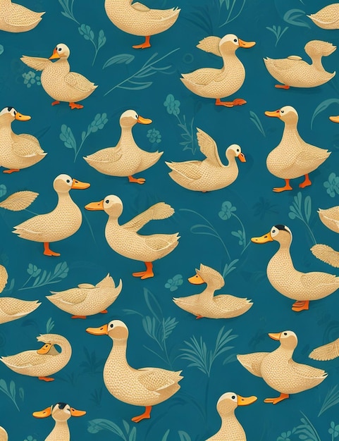 patos semaless patrón papel tapiz diseño gráfico ilustración