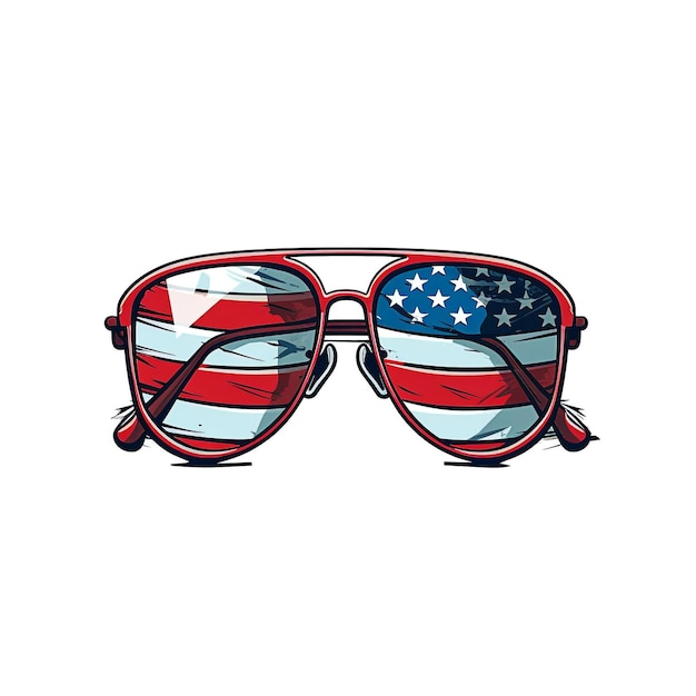 Patriotische Sonnenbrille mit der Flagge der Vereinigten Staaten von Amerika