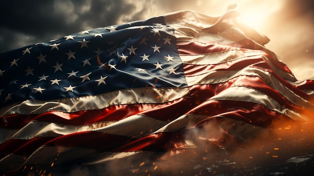Patriotischer Memorial Day Hintergrund mit amerikanischer Flagge
