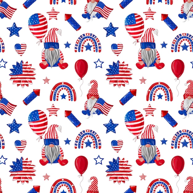 Patriotisches nahtloses Muster USA-Unabhängigkeitstag