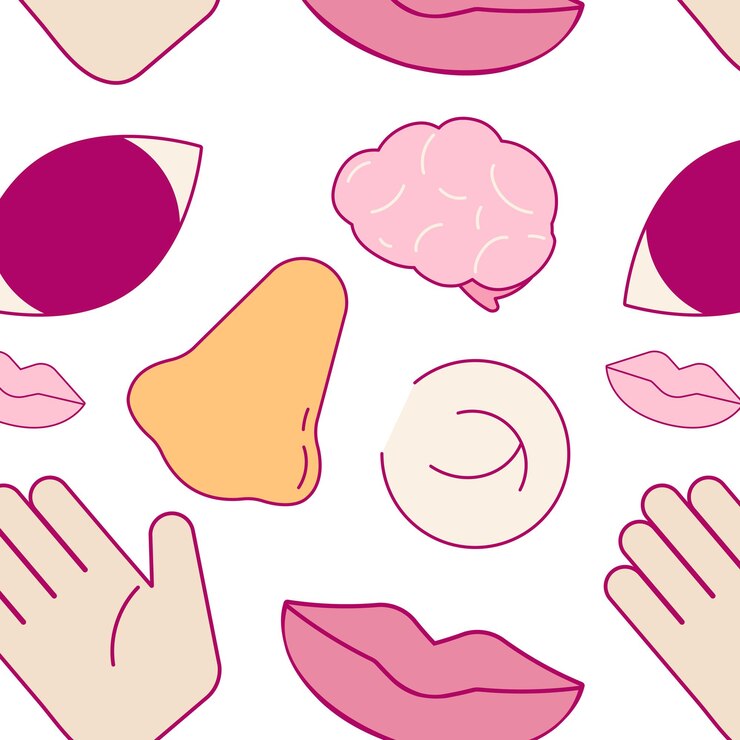 Foto el patrón de los 5 sentidos png fondo transparente diseño lindo sin costuras