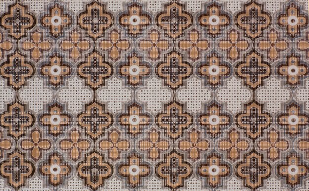 Patrón abstracto con baldosas de cerámica decorativa de hojas ornamentales