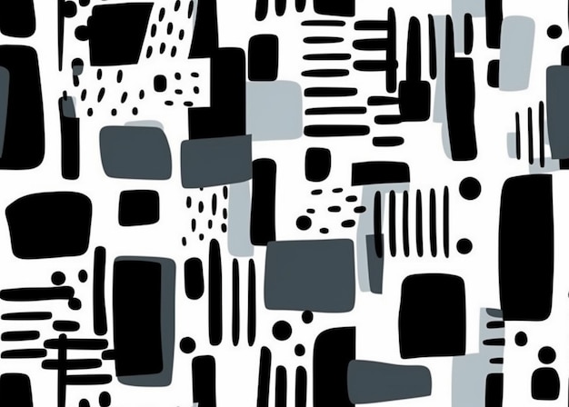 un patrón abstracto en blanco y negro con cuadrados y puntos generativos ai