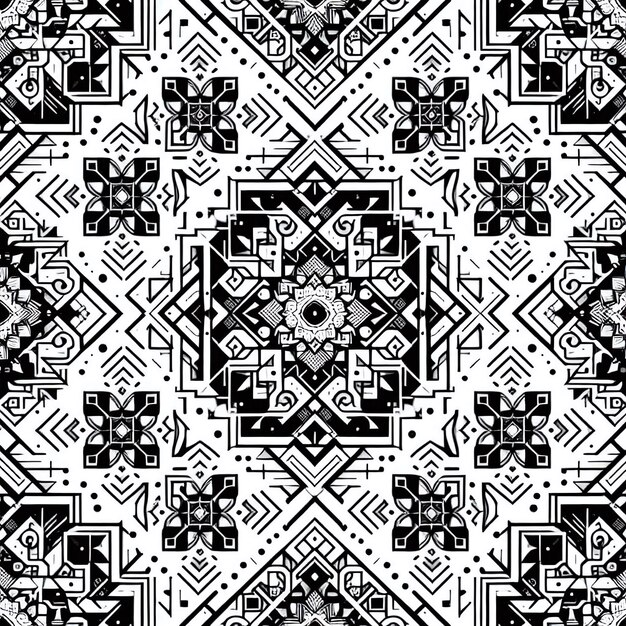 un patrón abstracto en blanco y negro de formas geométricas