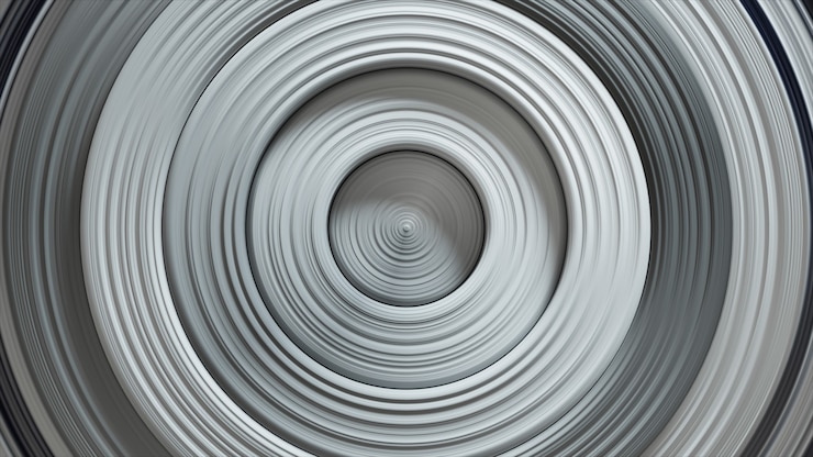 Foto patrón abstracto de círculos con efecto de desplazamiento. anillos blancos en blanco.