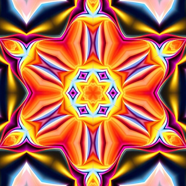 Un patrón abstracto colorido con un diseño de estrella en el medio.
