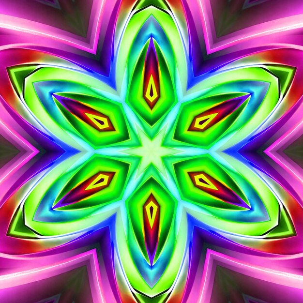 Un patrón abstracto colorido con una estrella en el medio.