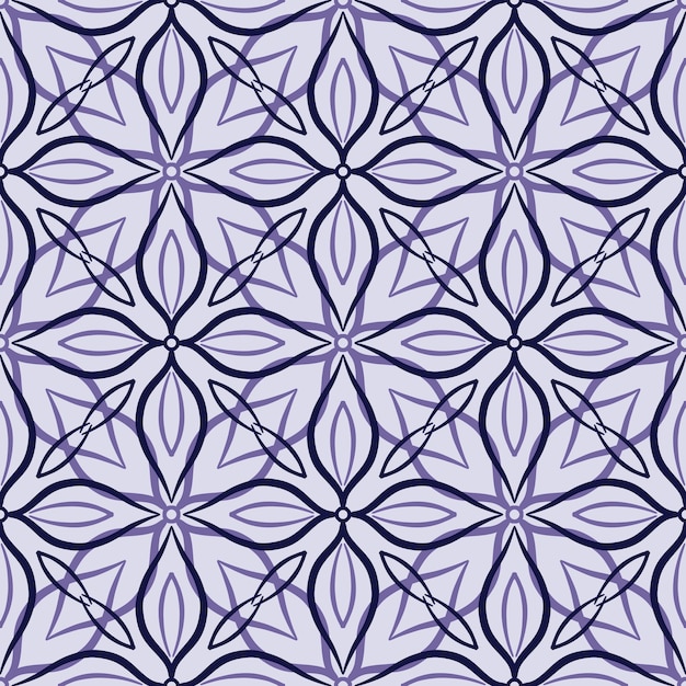 Patrón abstracto sin costuras con adorno de encaje ornamental de azulejos con motivos de mosaico. Textura para impresión, tela, textil, papel pintado.