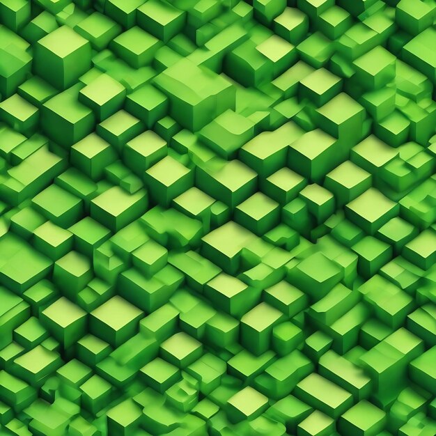 Patrón abstracto sin costuras formas cúbicas verdes fondo