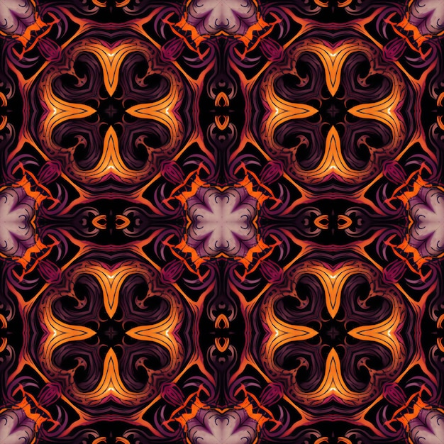 Foto patrón abstracto sin costuras simétrico intrincado y colorido