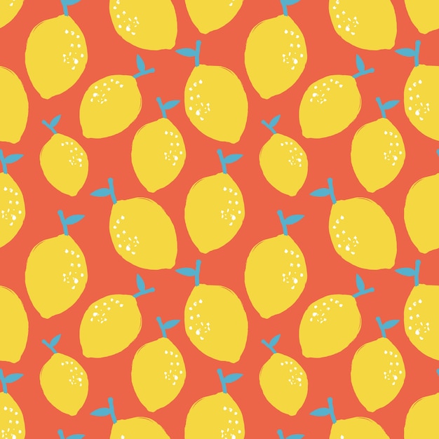Patrón abstracto sin fisuras con limones dibujados a mano