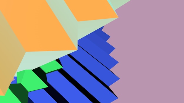 Un patrón abstracto de formas primitivas Minimalismo Renderización de una imagen
