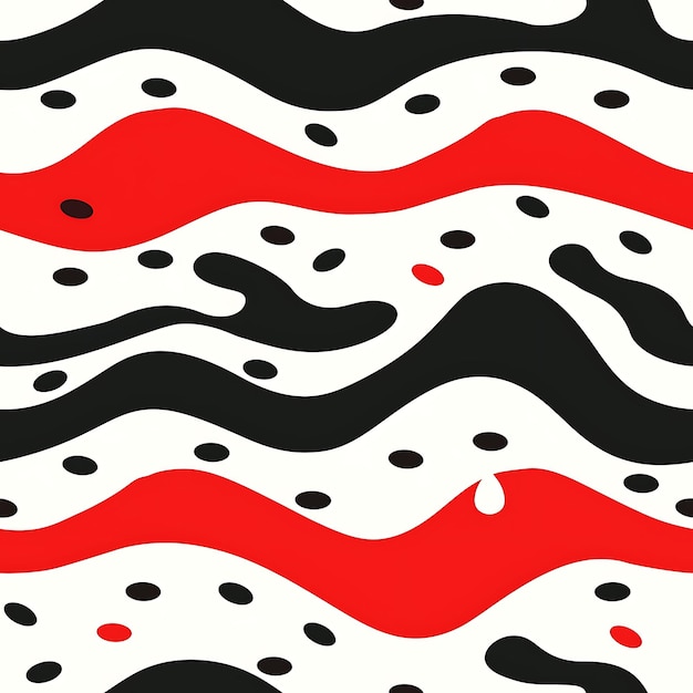 un patrón abstracto negro y rojo con rayas negras y rojas