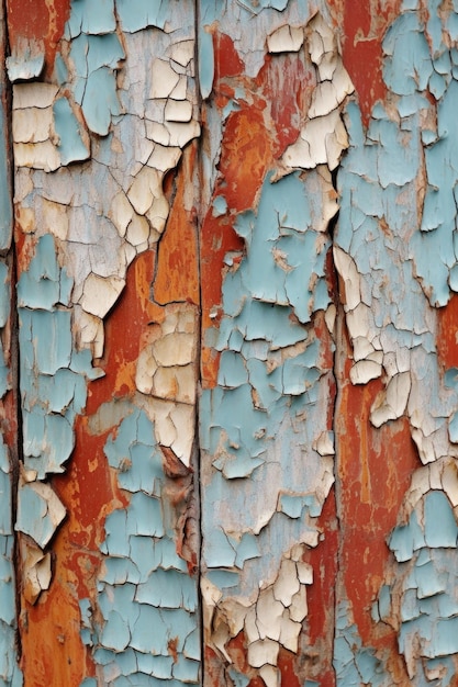 Patrón abstracto de pintura desprendida en madera vieja