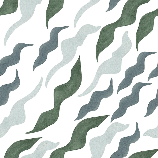 Patrón abstracto de rayas onduladas Ilustración acuarela Patrón sin costuras