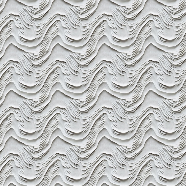 Patrón abstracto texturizado con ondas onduladas en tonos blancos suaves