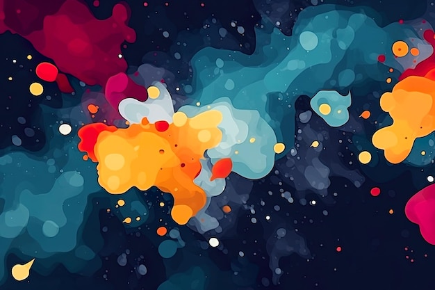 Patrón de acuarela abstracta fondo de textura oscura de pintura de color salpicadura generativa AI Tema de espectro multicolor ráfaga colorido fondo de pantalla