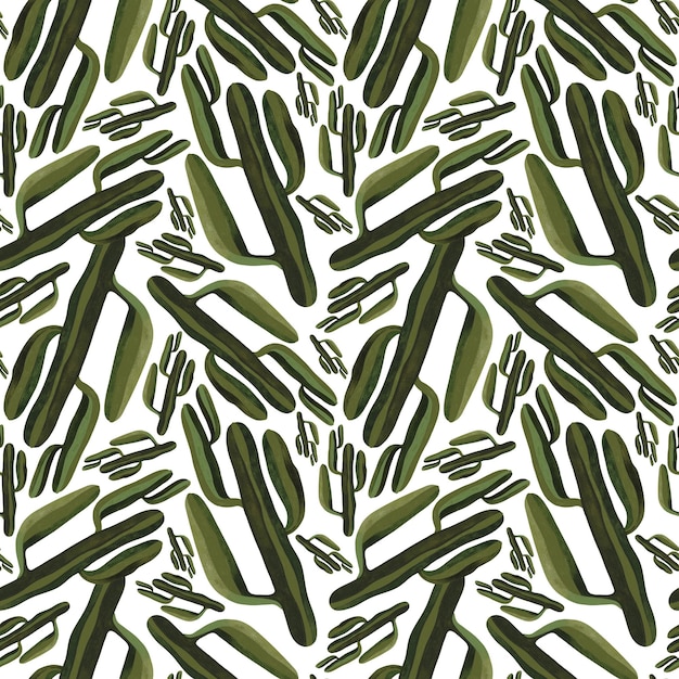Patrón de acuarela sin costuras de cactus para envolver papel tapiz y textiles