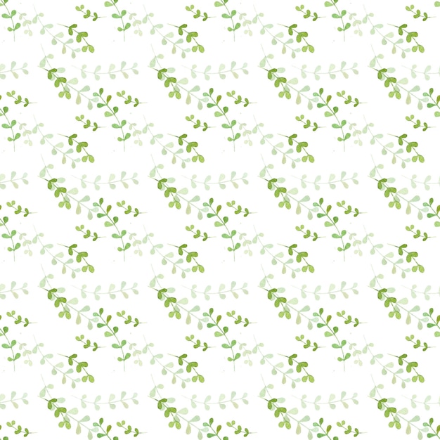 Patrón de acuarela con ramitas minimalistas patrón de hojas estampado de hierba motivos de naturaleza de acuarela dibujados a mano
