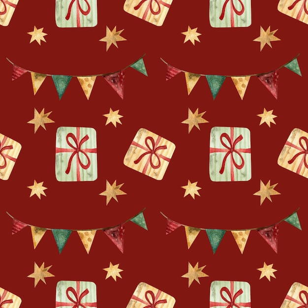 Patrón para Año Nuevo Navidad Cumpleaños y otros días festivos Patrón sin costuras de Navidad