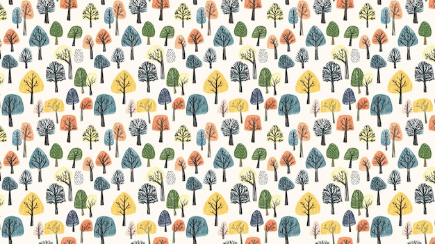 Patrón de árbol de otoño