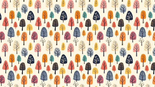 Patrón de árbol de otoño