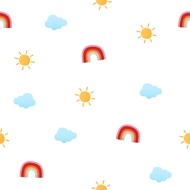 Patrón de arco iris png fondo transparente pegatina de ilustración muy bonita