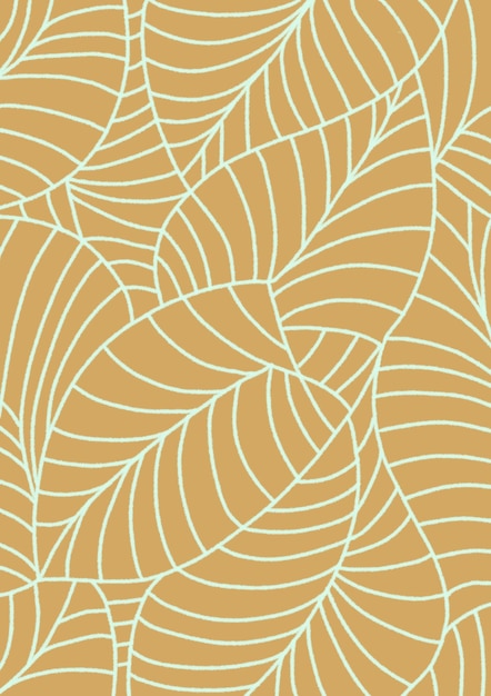 Patrón de arte de línea moderna abstracto botánico pintado