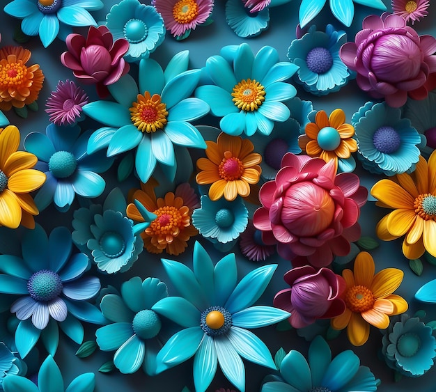 Patrón de arte de papel de flores de colores