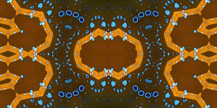 Foto patrón de arte simétrico sin costuras textura de caleidoscopio