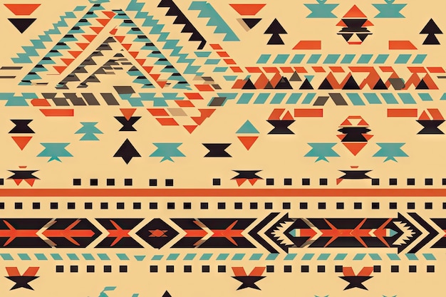 patrón azteca sin costuras que repite diseños tribales geométrico papel tapiz tradicional continuo