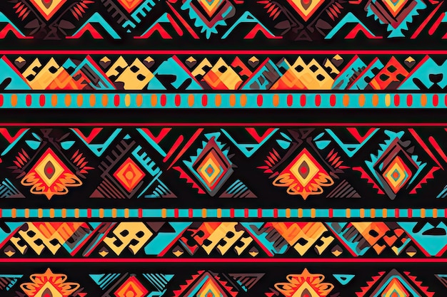patrón azteca sin costuras que repite diseños tribales papel tapiz continuo tradicional geométrico