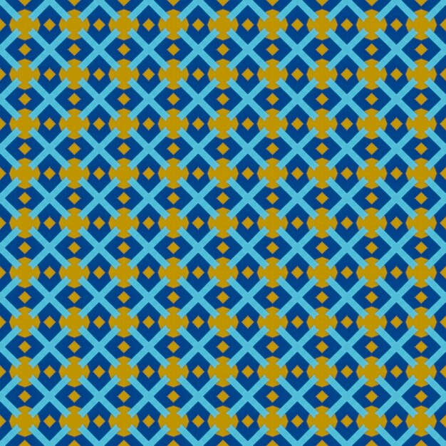 Un patrón azul y amarillo con diamantes.