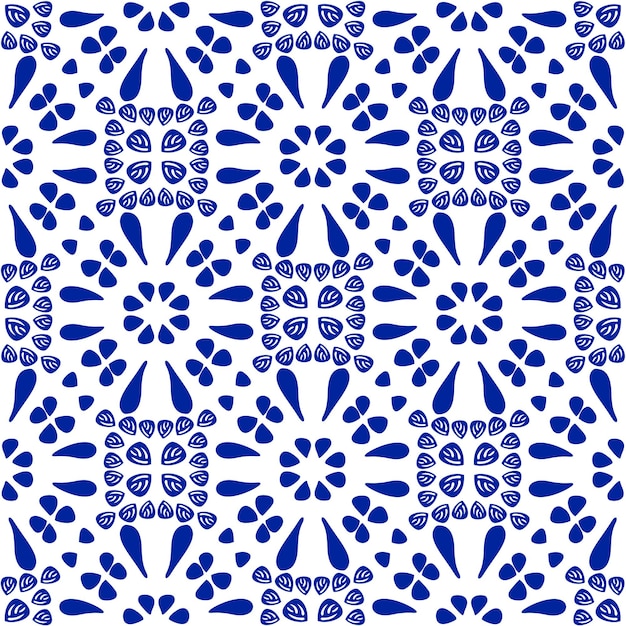 patrón azul y blanco sobre un fondo blanco