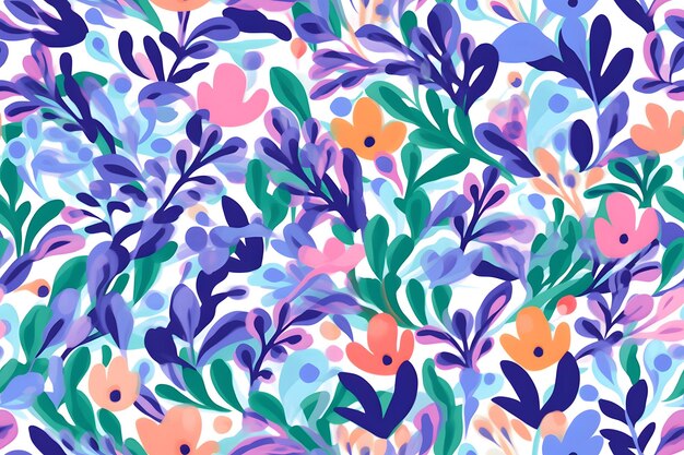 Patrón azul púrpura sin costuras Patrón lindo en flor pequeña Pequeñas lilas y flores