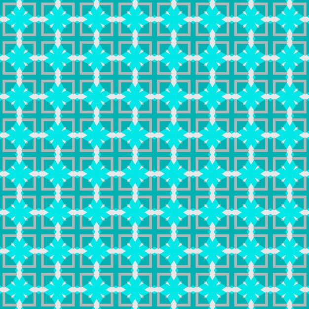 Un patrón azul y verde con un patrón de cuadrados y estrellas.