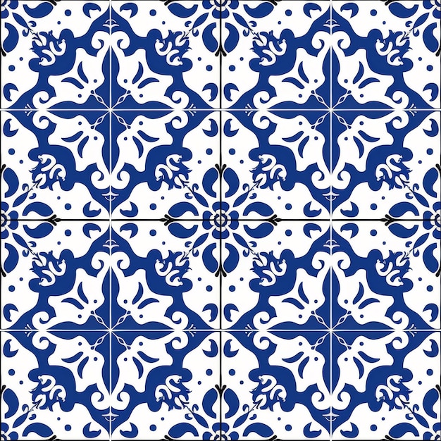 El patrón de azulejos sin costura portugués Azulejo