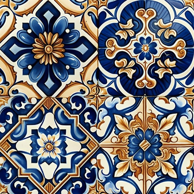 Patrón de azulejos creado con IA generativa