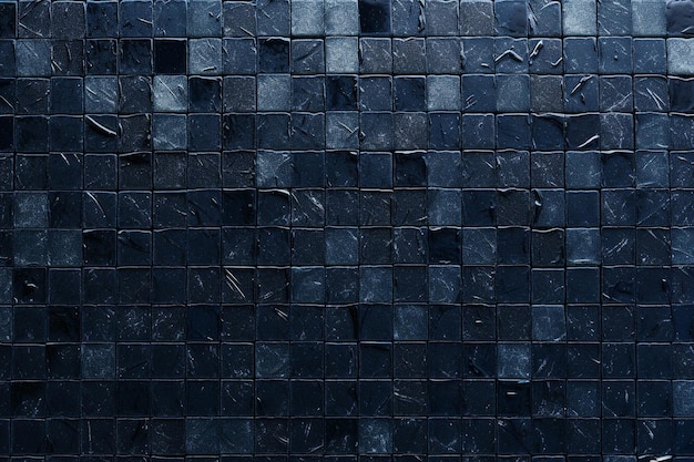 Foto patrón de azulejos de mosaico azul oscuro