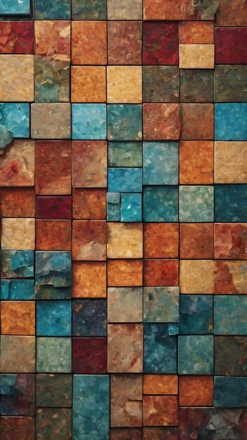 Un patrón de azulejos de mosaico con diferentes colores y formas
