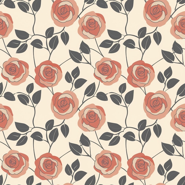 Patrón de azulejos de rosas Diseño floral Tilework con patrón botánico