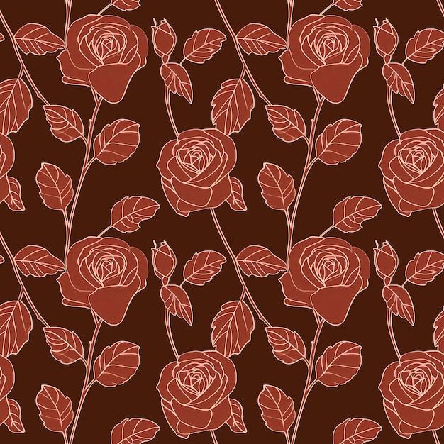 Patrón de azulejos de rosas Diseño floral Tilework con patrón botánico
