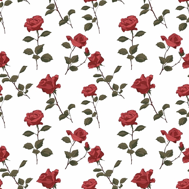 Patrón de azulejos de rosas Diseño floral Tilework con patrón botánico