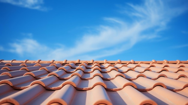 patrón de azulejos de techo sobre el cielo azul