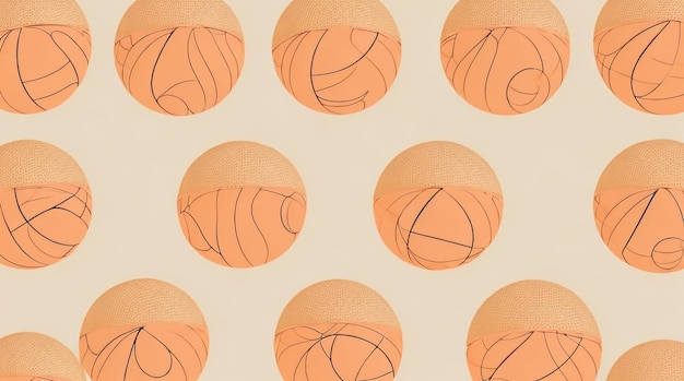 Patrón de baloncesto con sombras dinámicas Estilo deportivo simple
