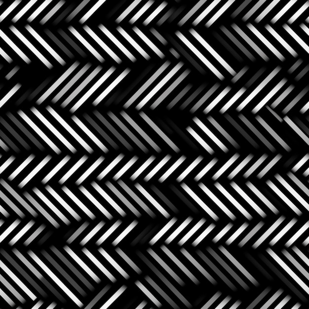 Foto un patrón blanco y negro con líneas diagonales ai generativo