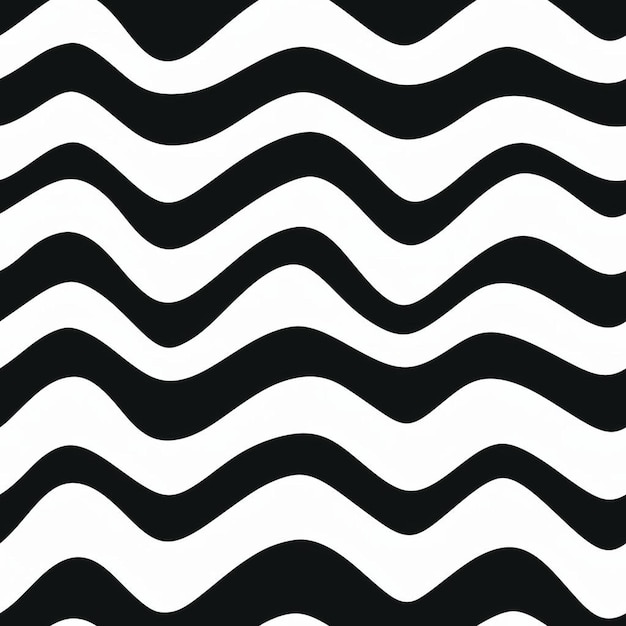 Foto un patrón en blanco y negro de una ola con un fondo blanco.