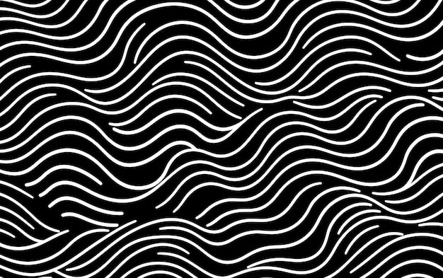 Foto un patrón en blanco y negro con ondas.