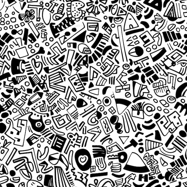 un patrón en blanco y negro con la palabra arte en él